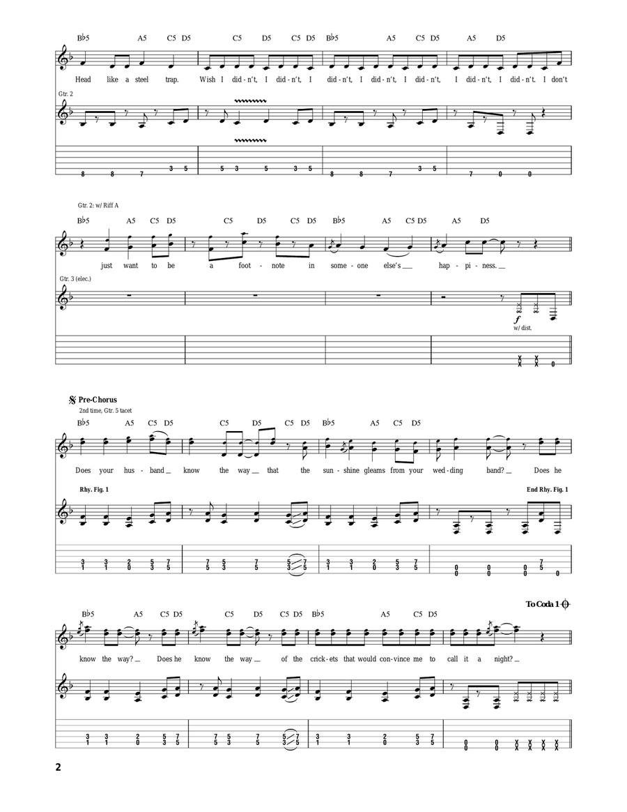Headfirst Slide Into Cooperstown On A Bad Bet Acoustic Guitar scores gallery preview page 2