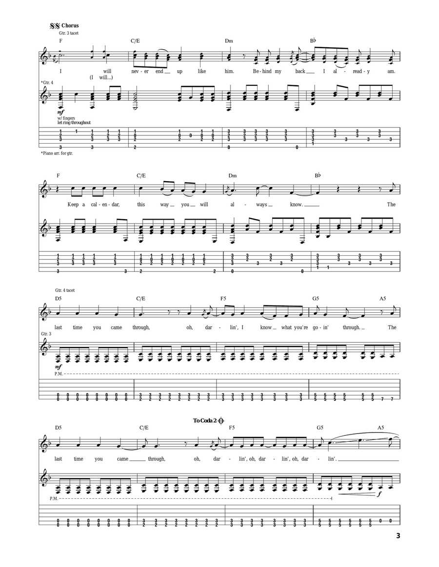 Headfirst Slide Into Cooperstown On A Bad Bet Acoustic Guitar scores gallery preview page 3