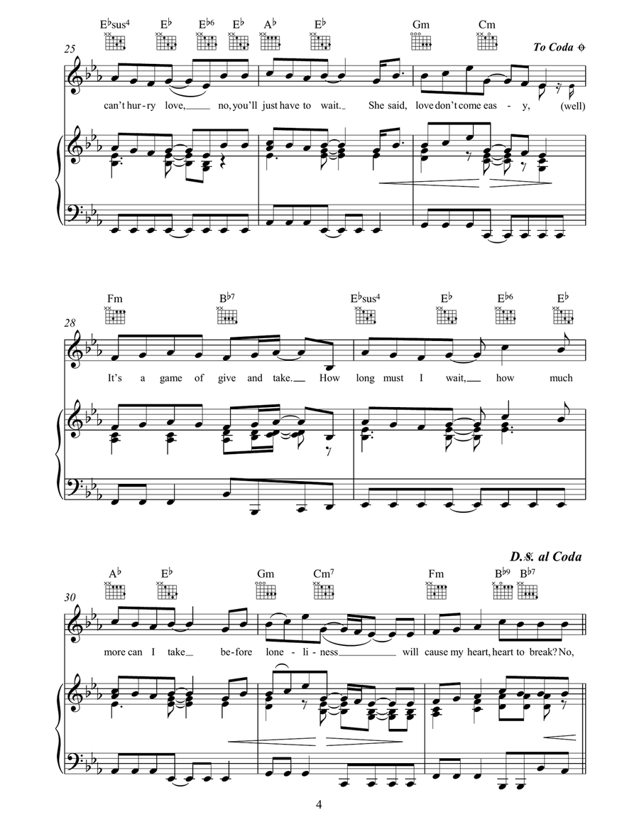 You Can't Hurry Love You Can't Hurry Love Piano, Vocal, Guitar scores gallery preview page 4