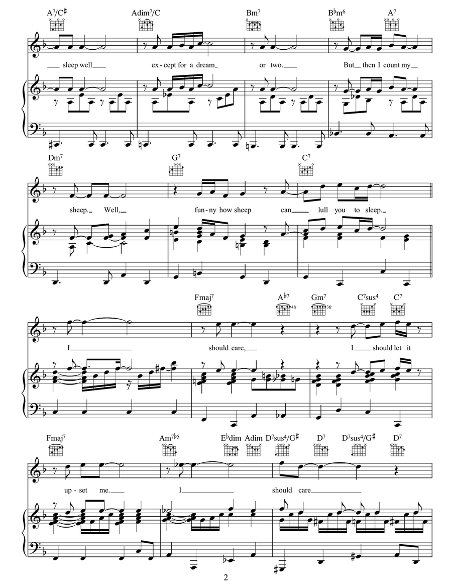 I Should Care I Should Care Piano, Vocal, Guitar scores gallery preview page 2