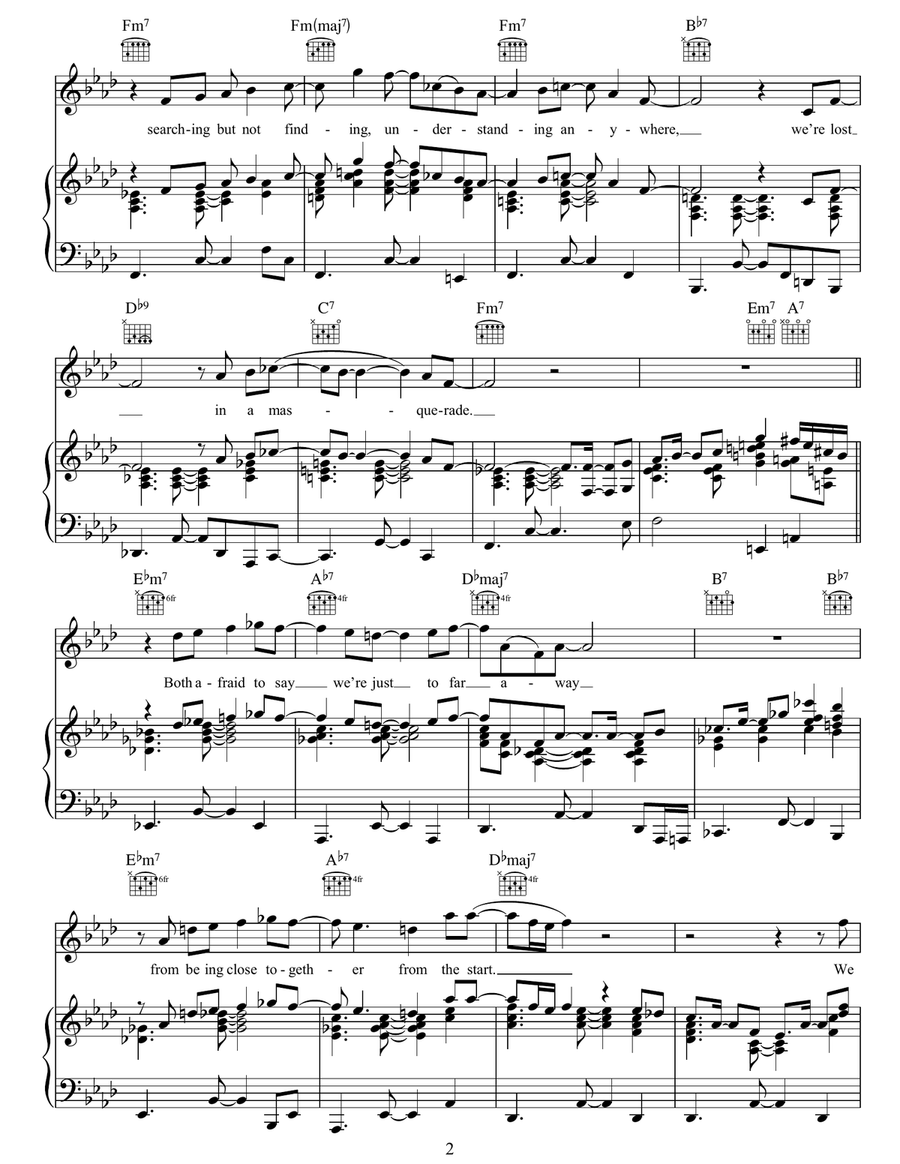 This Masquerade This Masquerade Piano, Vocal, Guitar scores gallery preview page 2
