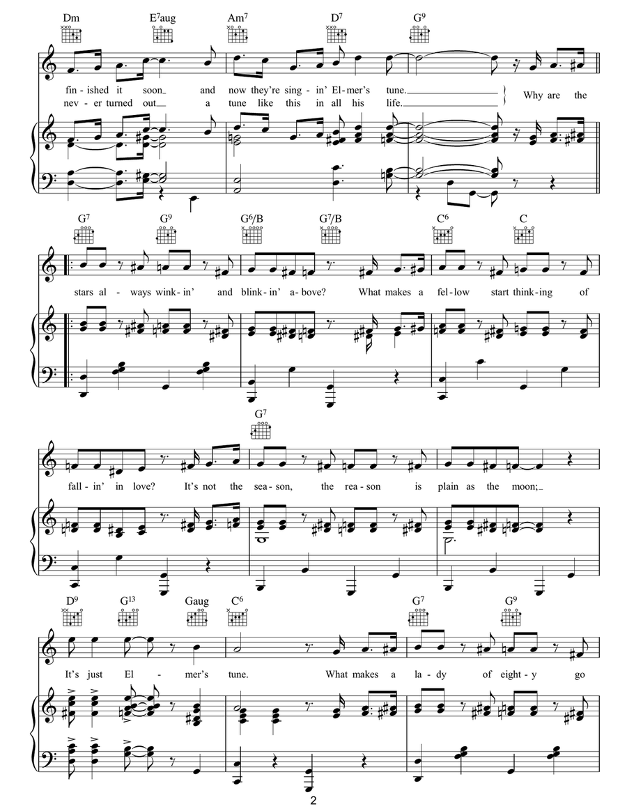 Elmer's Tune Elmer's Tune Piano, Vocal, Guitar scores gallery preview page 2