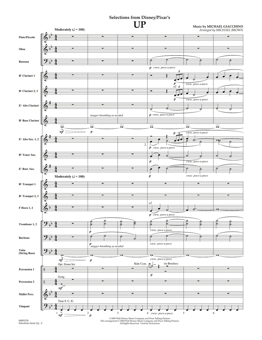 Selections from Up - Conductor Score (Full Score) Concert Band scores gallery preview page 2