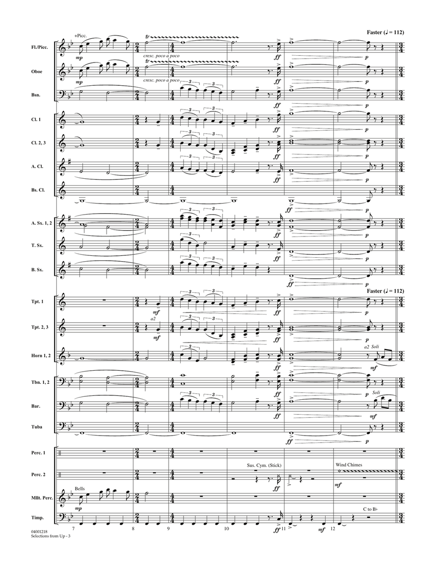 Selections from Up - Conductor Score (Full Score) Concert Band scores gallery preview page 3