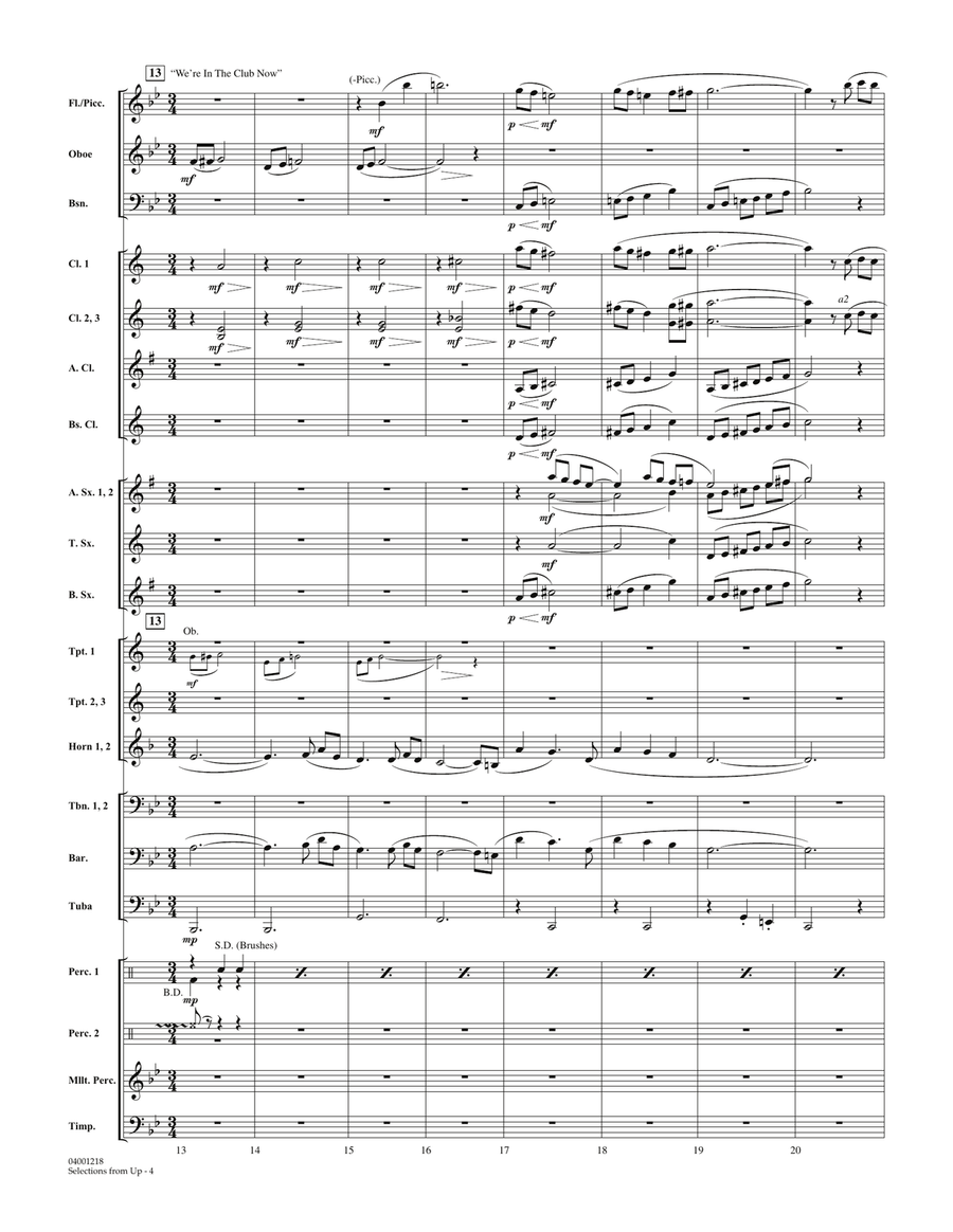 Selections from Up - Conductor Score (Full Score) Concert Band scores gallery preview page 4