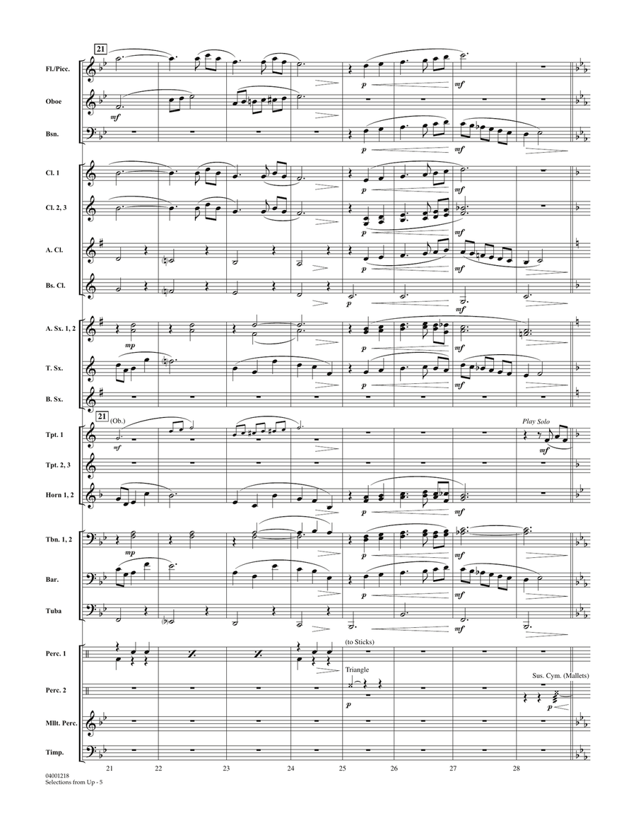 Selections from Up - Conductor Score (Full Score) Concert Band scores gallery preview page 5