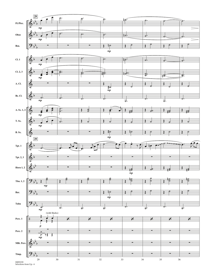 Selections from Up - Conductor Score (Full Score) Concert Band scores gallery preview page 6