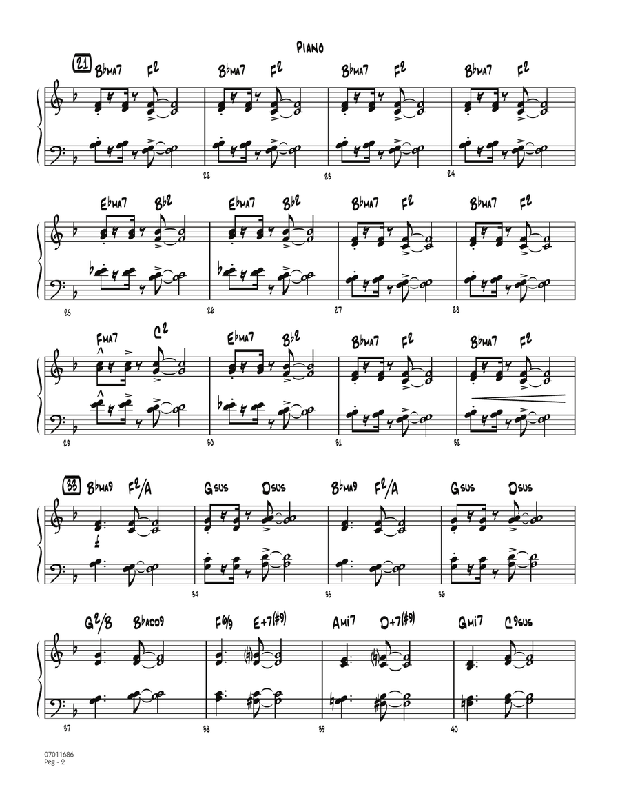 Peg - Piano Peg - Piano Jazz Ensemble scores gallery preview page 2