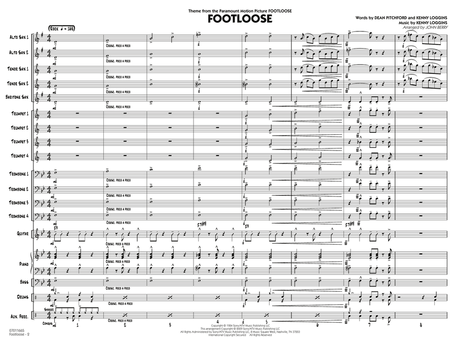 Footloose - Full Score Footloose - Full Score Jazz Ensemble scores gallery preview page 2