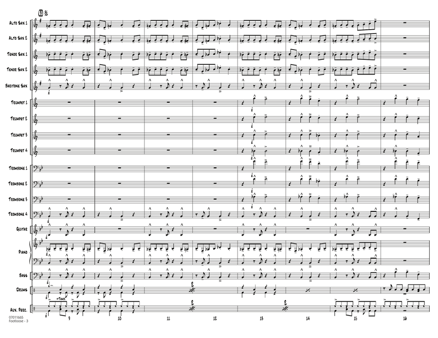 Footloose - Full Score Footloose - Full Score Jazz Ensemble scores gallery preview page 3
