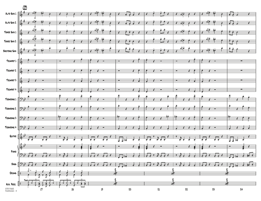 Footloose - Full Score Footloose - Full Score Jazz Ensemble scores gallery preview page 4