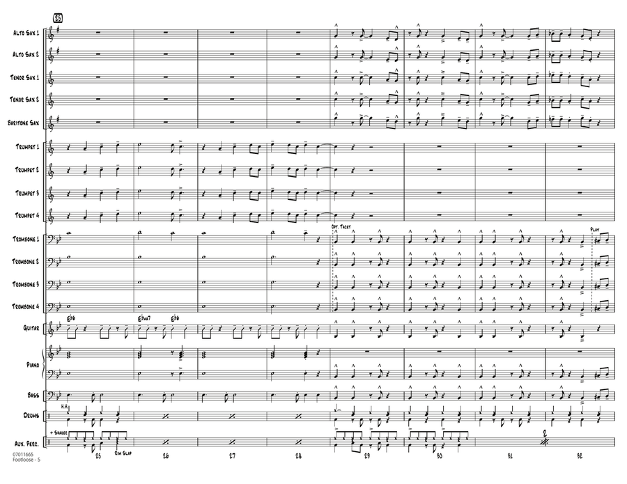 Footloose - Full Score Footloose - Full Score Jazz Ensemble scores gallery preview page 5