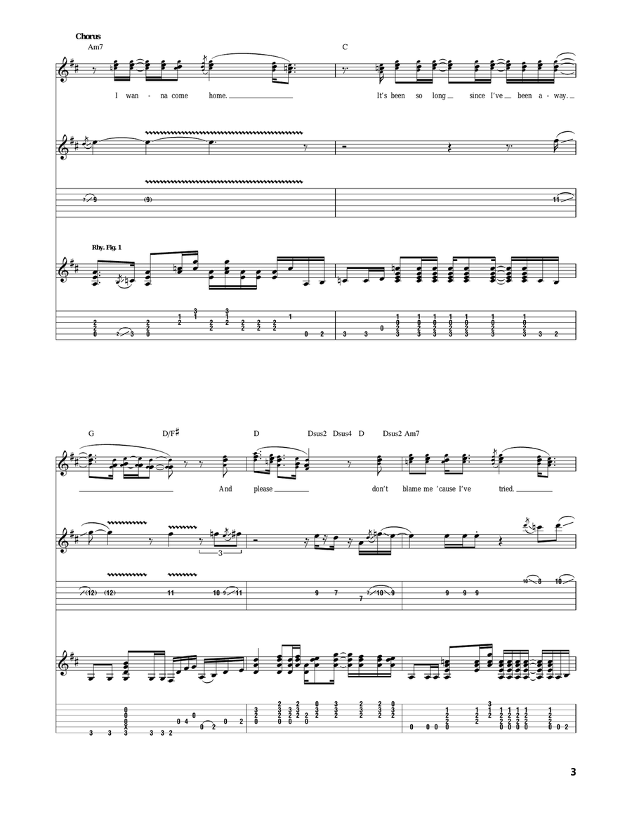 Comin' Home by Lynyrd Skynyrd Acoustic Guitar - Digital Sheet Music page 3