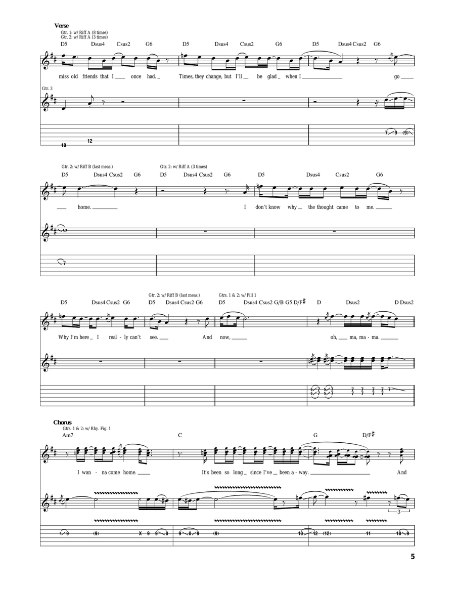 Comin' Home by Lynyrd Skynyrd Acoustic Guitar - Digital Sheet Music page 5