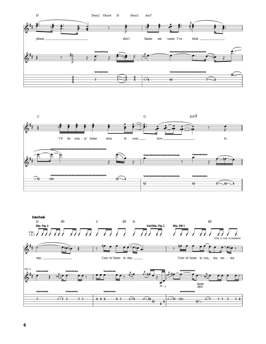 Comin' Home by Lynyrd Skynyrd Acoustic Guitar - Digital Sheet Music page 6