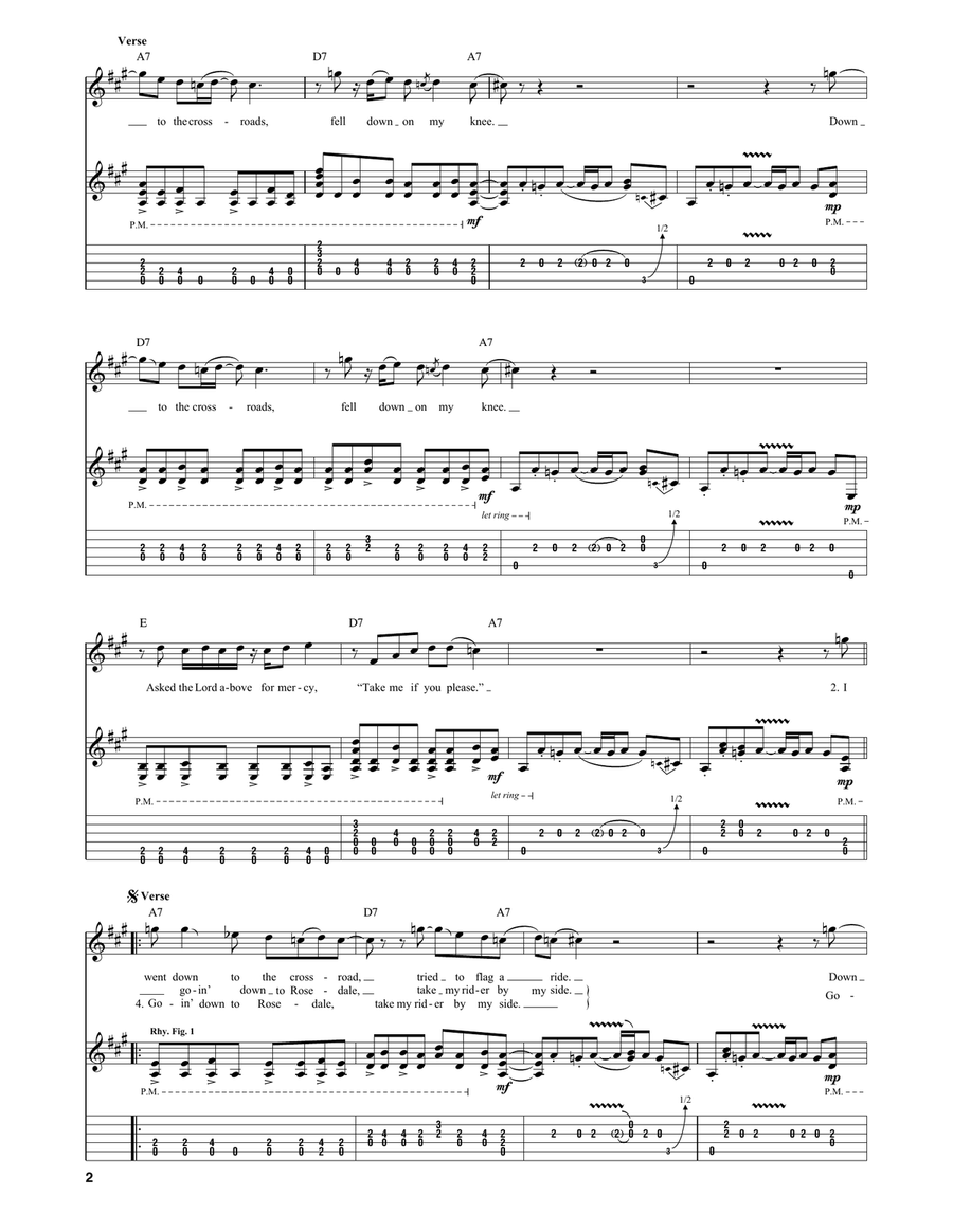 Cross Road Blues (Crossroads) Acoustic Guitar scores gallery preview page 2