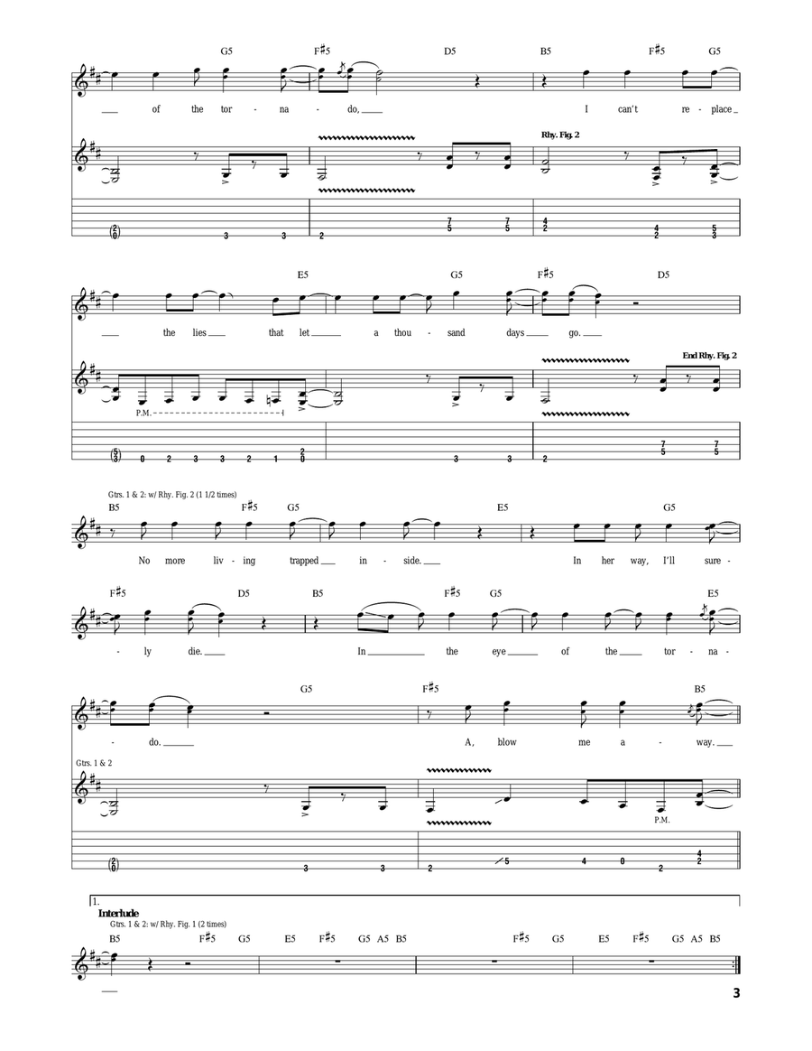 Tornado Of Souls Tornado Of Souls Acoustic Guitar scores gallery preview page 3