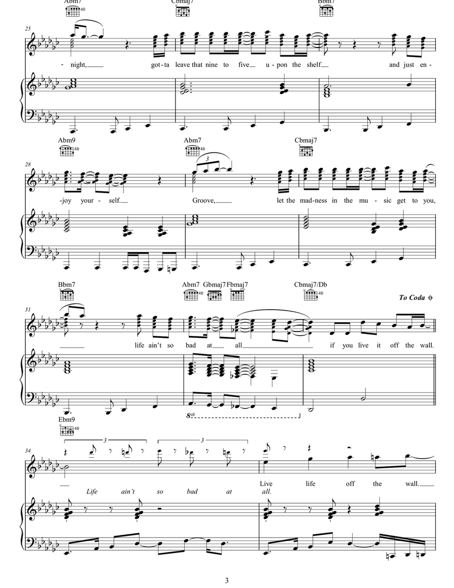 Off The Wall Off The Wall Piano, Vocal, Guitar scores gallery preview page 3