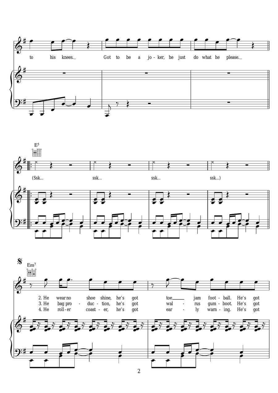 Come Together Come Together Piano, Vocal, Guitar scores gallery preview page 2