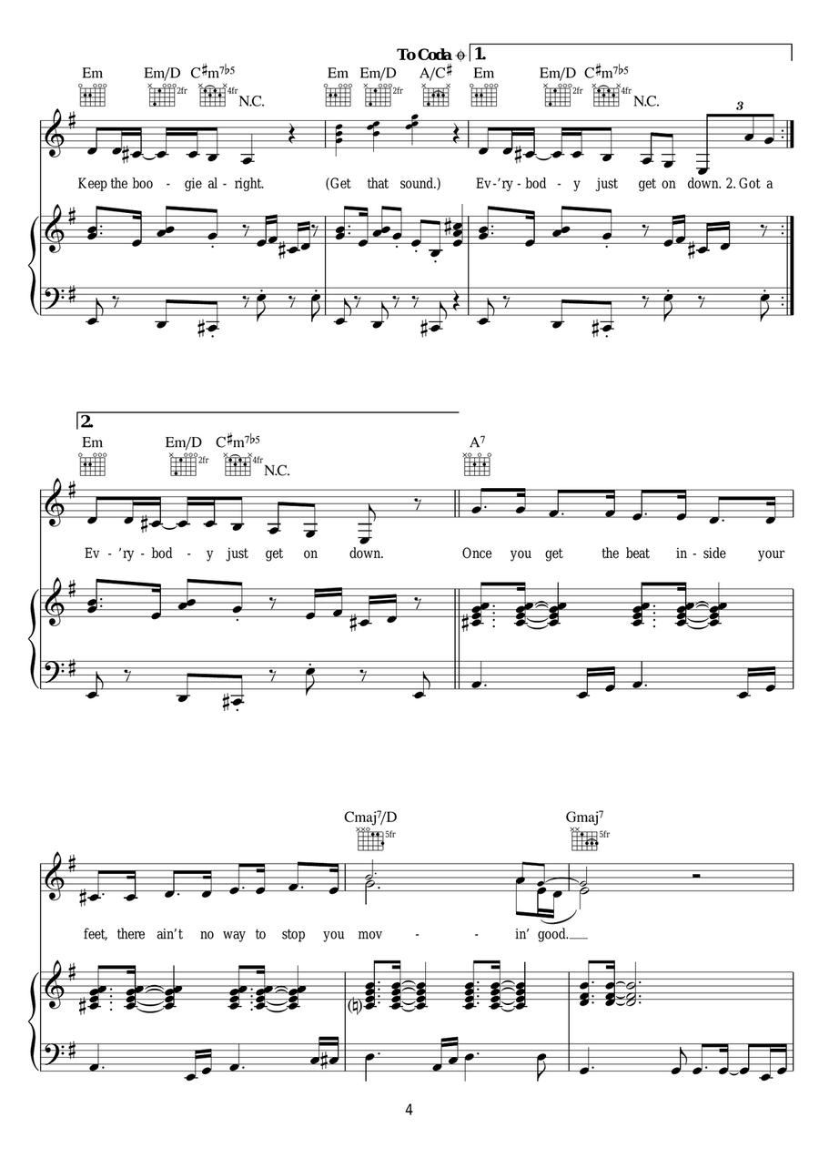 Burn This Disco Out Burn This Disco Out Piano, Vocal, Guitar scores gallery preview page 4