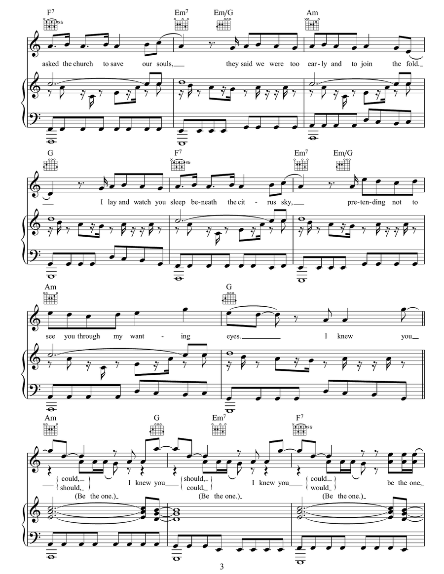Be The One Be The One Piano, Vocal, Guitar scores gallery preview page 3