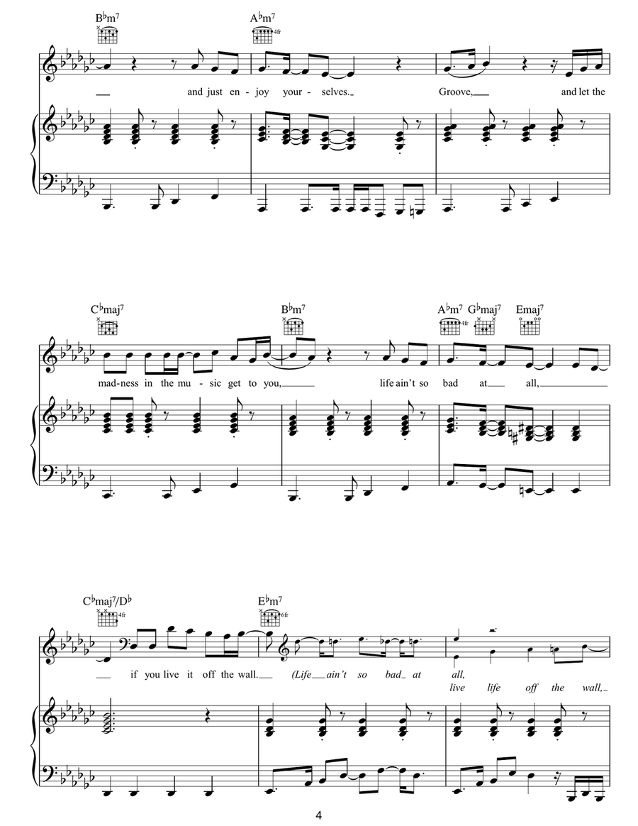 Off The Wall Off The Wall Piano, Vocal, Guitar scores gallery preview page 4