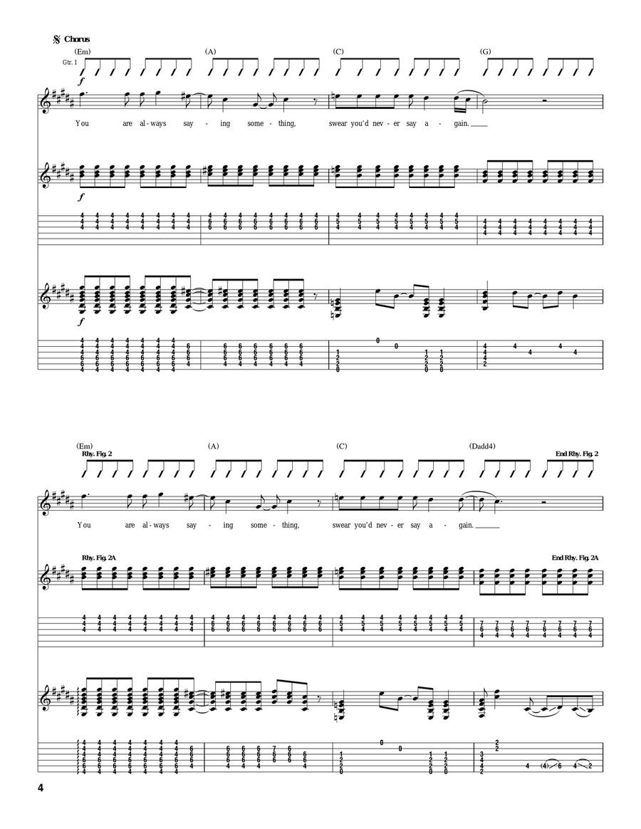 Fa Fa Fa Fa Acoustic Guitar scores gallery preview page 4