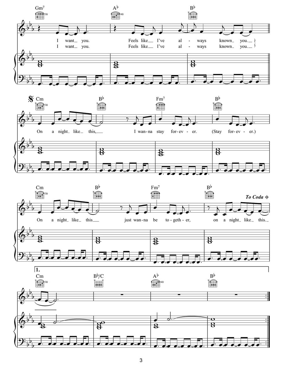 On A Night Like This Acoustic Guitar scores gallery preview page 3