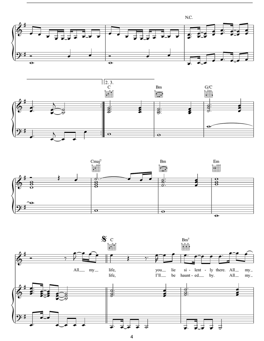 Dreaming While You Sleep Dreaming While You Sleep Piano, Vocal, Guitar scores gallery preview page 4