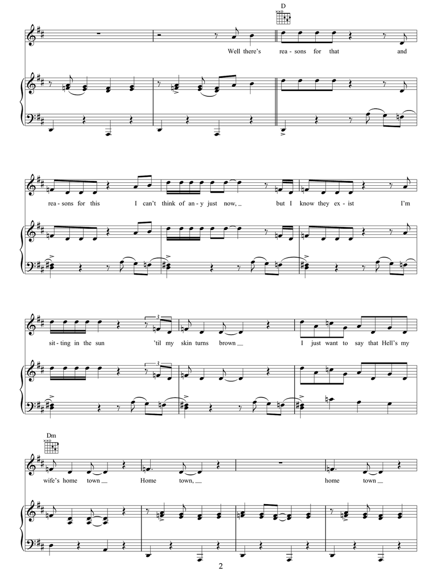 My Wife's Home Town Acoustic Guitar scores gallery preview page 2