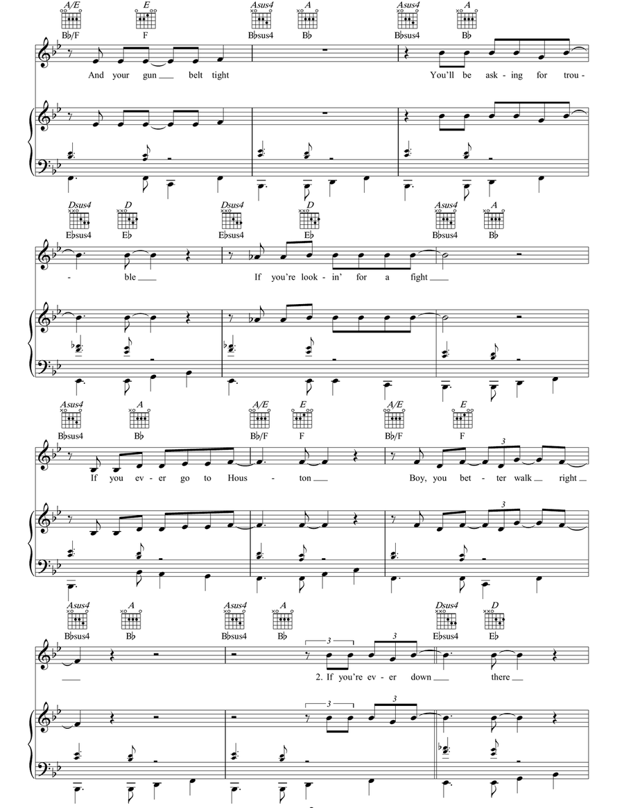 If You Ever Go To Houston Acoustic Guitar scores gallery preview page 2