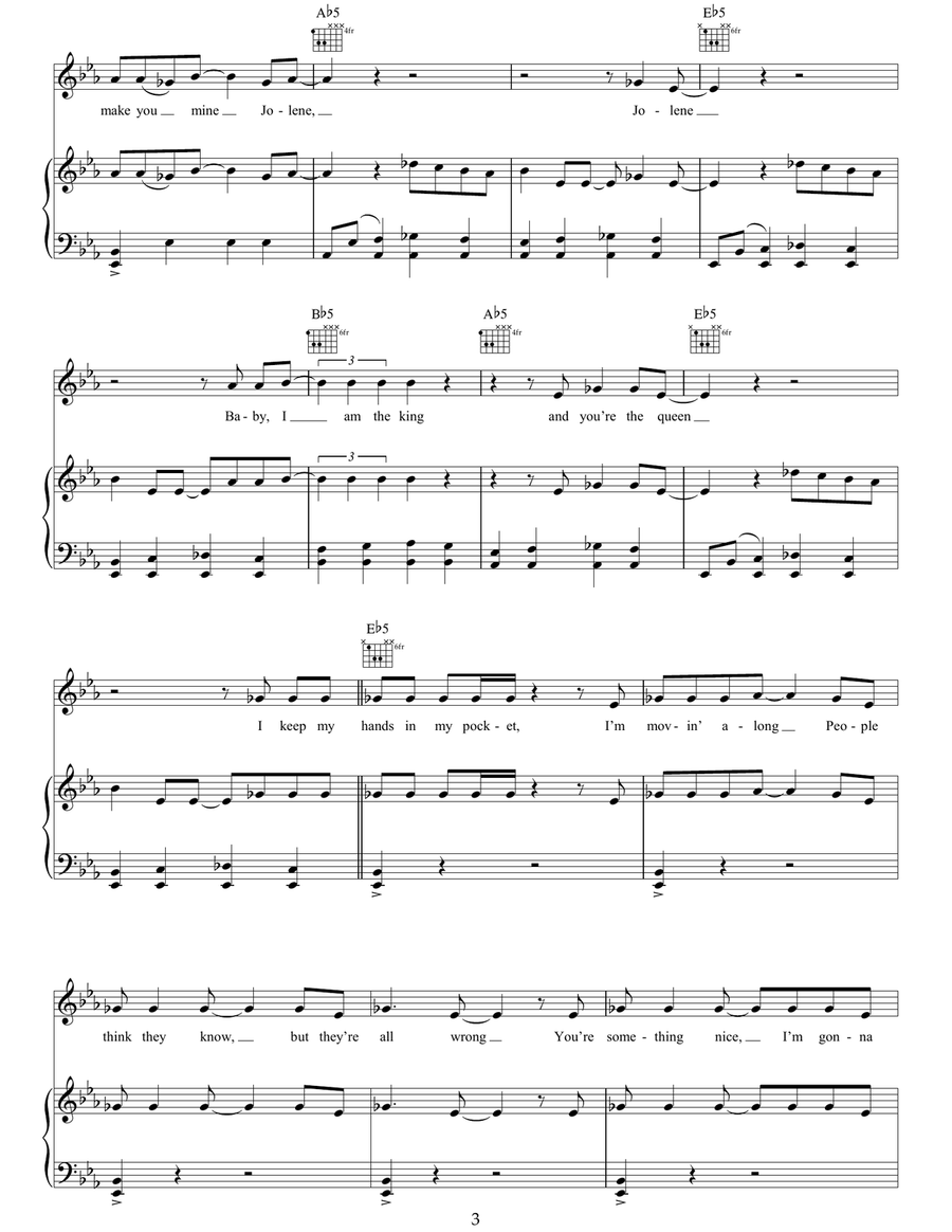 Jolene Acoustic Guitar scores gallery preview page 3