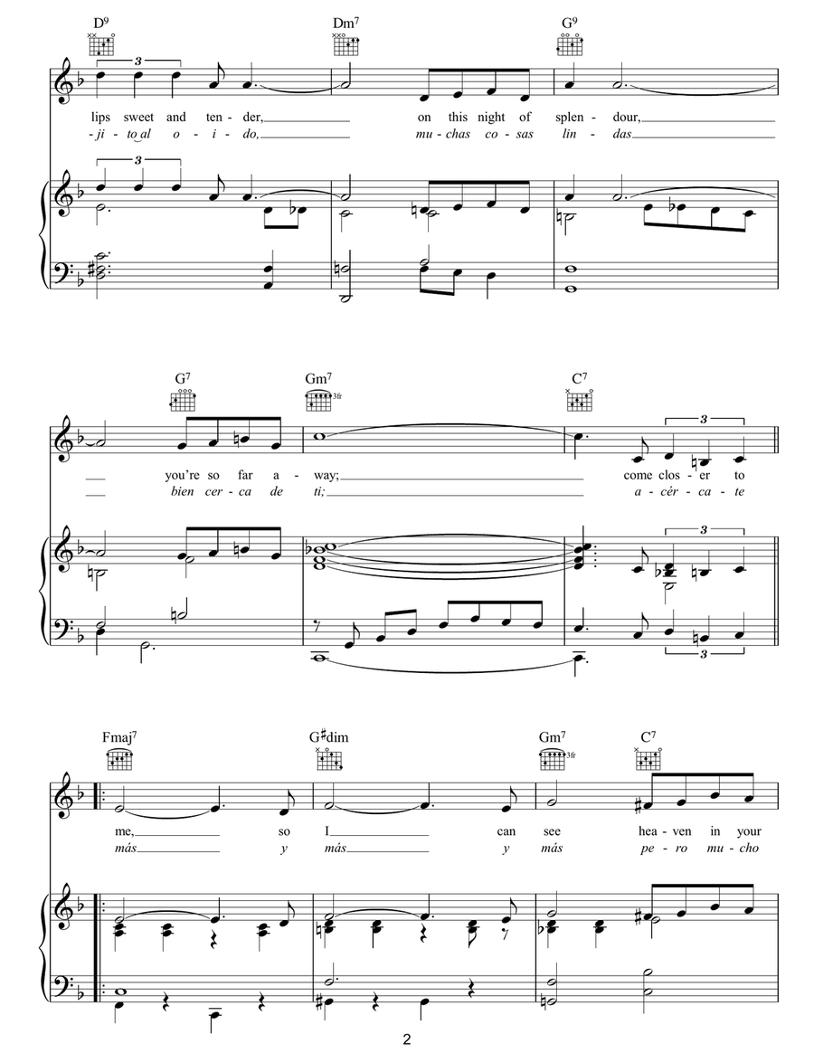 Come Closer To Me (Acercate Mas) Piano, Vocal, Guitar scores gallery preview page 2