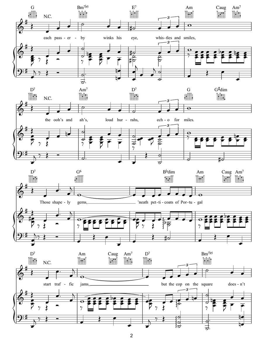 Petticoats Of Portugal (Rapariga Do Portugal) Piano, Vocal, Guitar scores gallery preview page 2