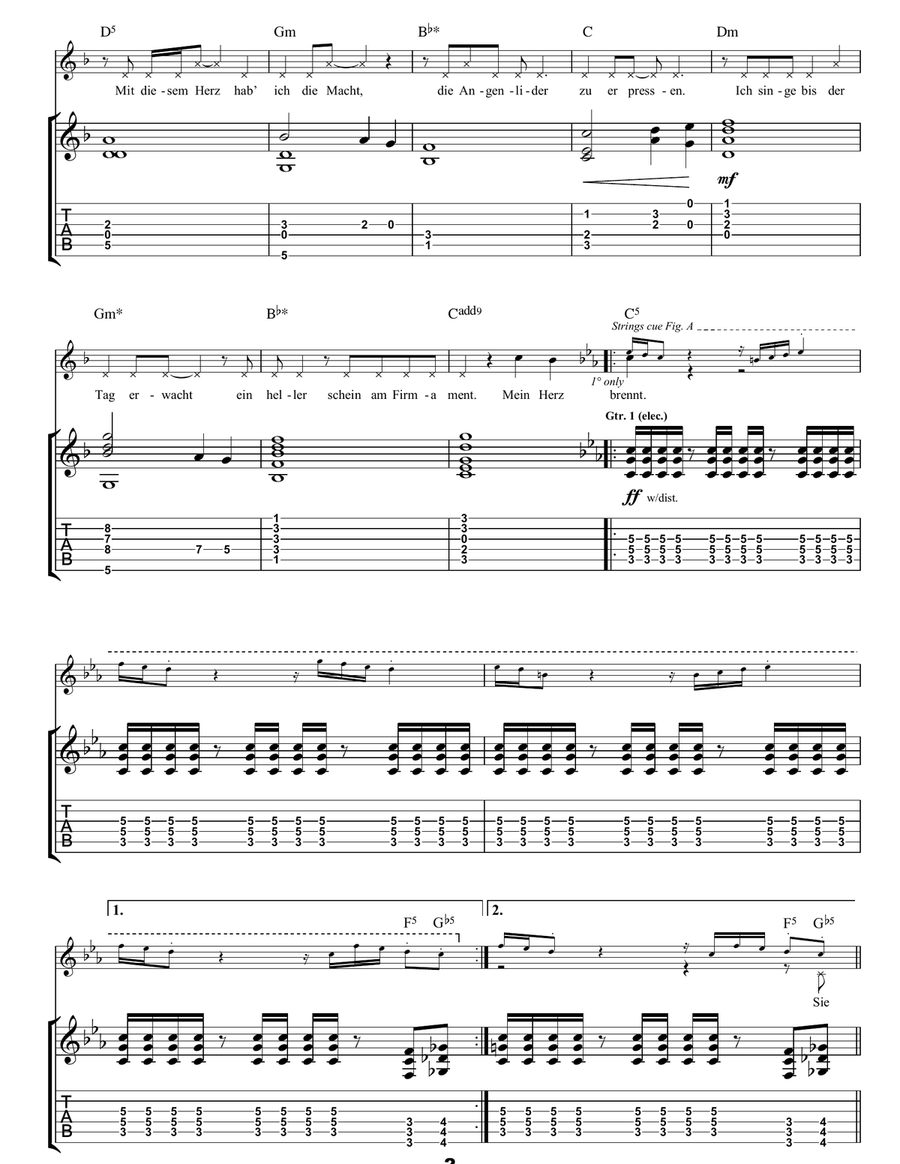 Mein Herz Brennt Mein Herz Brennt Electric Guitar scores gallery preview page 2