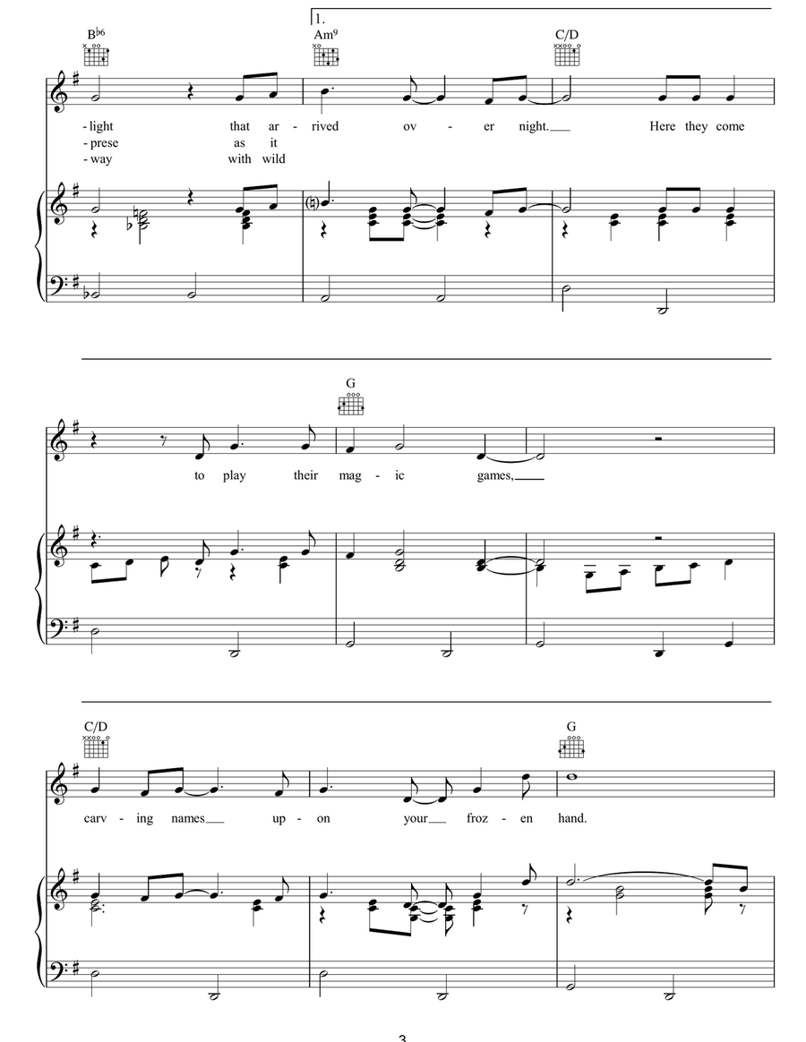 Snowbound Snowbound Piano, Vocal, Guitar scores gallery preview page 3