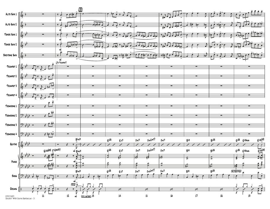 Struttin' with Some Barbecue - Conductor Score (Full Score) Jazz Ensemble scores gallery preview page 3