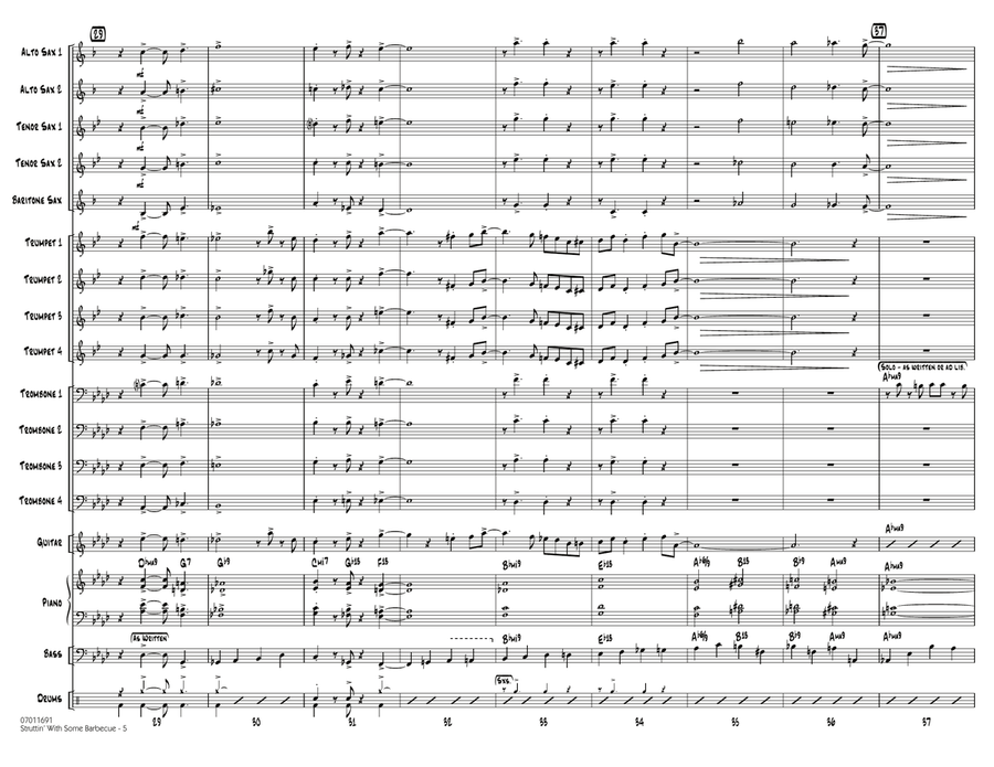 Struttin' with Some Barbecue - Conductor Score (Full Score) Jazz Ensemble scores gallery preview page 5