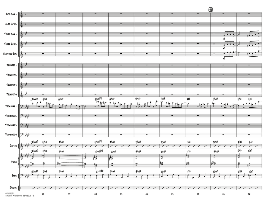 Struttin' with Some Barbecue - Conductor Score (Full Score) Jazz Ensemble scores gallery preview page 6