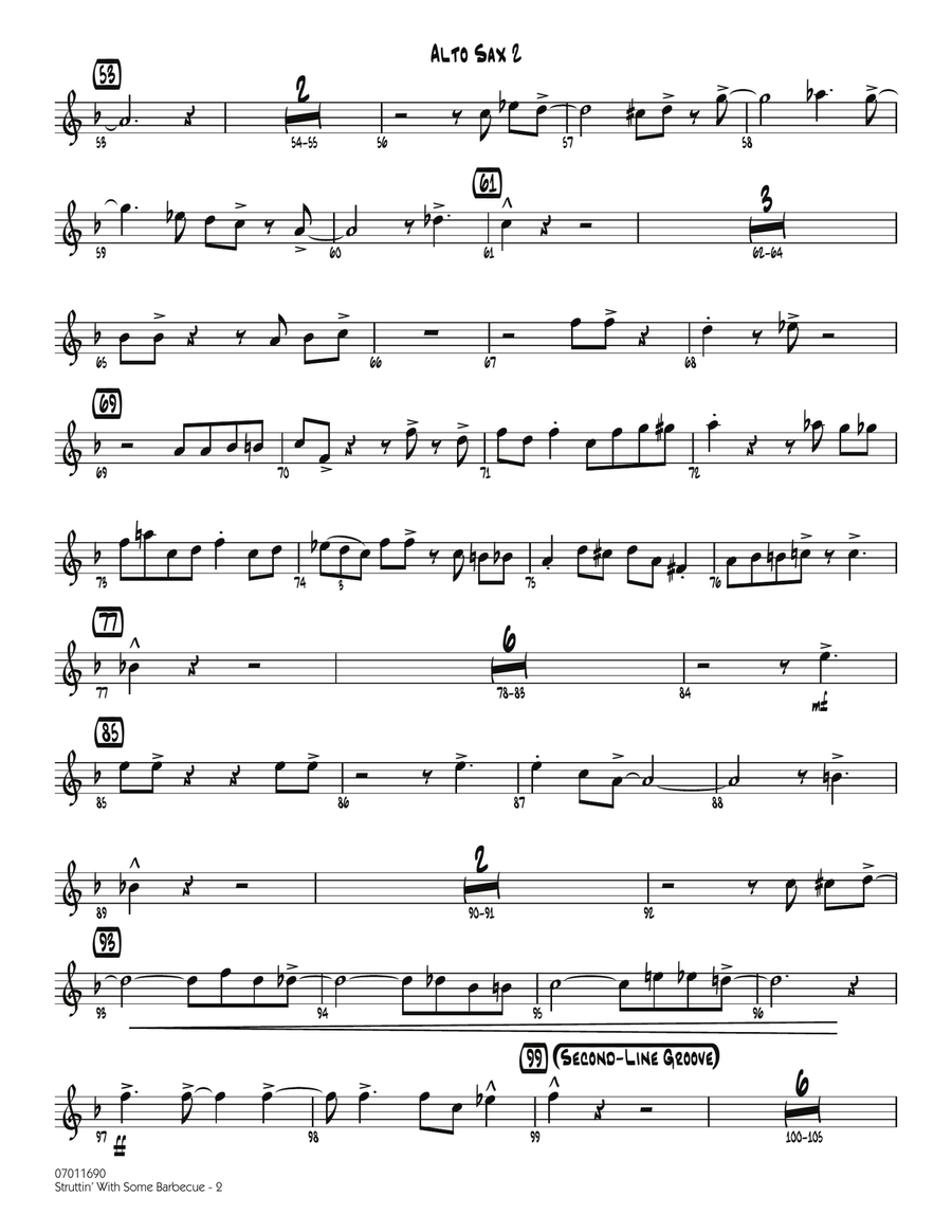 Struttin' with Some Barbecue - Alto Sax 2 Jazz Ensemble scores gallery preview page 2