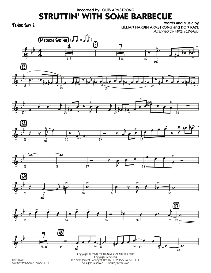 Struttin' with Some Barbecue - Tenor Sax 2 Jazz Ensemble scores gallery preview page 1