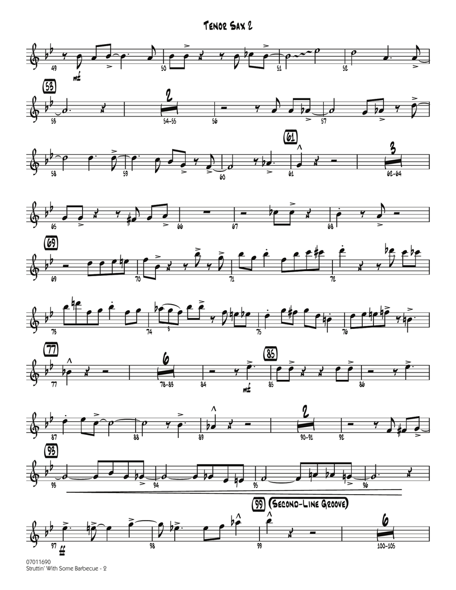 Struttin' with Some Barbecue - Tenor Sax 2 Jazz Ensemble scores gallery preview page 2