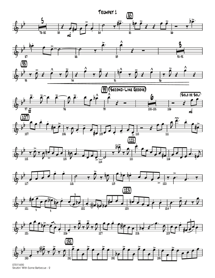 Struttin' with Some Barbecue - Trumpet 1 Jazz Ensemble scores gallery preview page 2