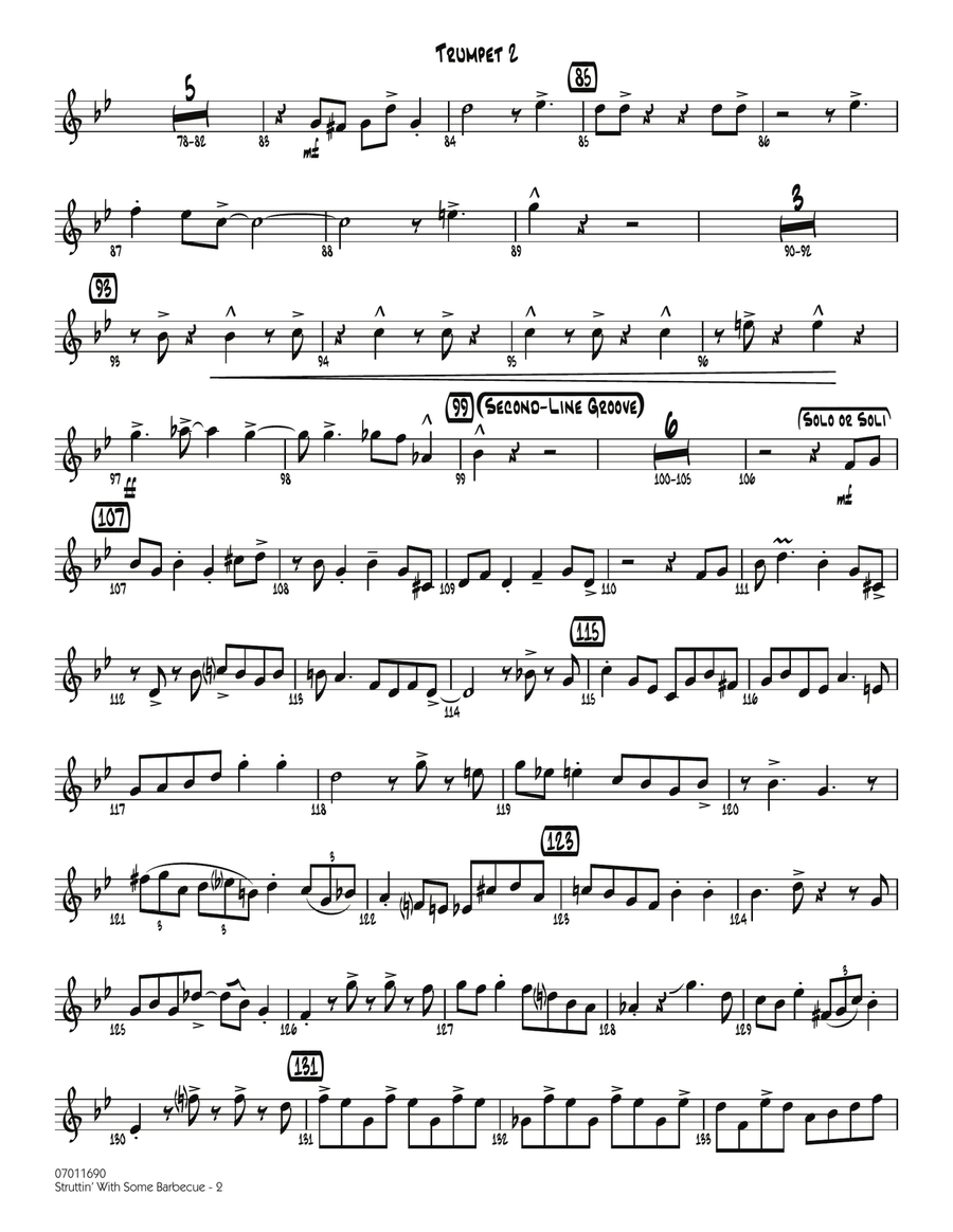 Struttin' with Some Barbecue - Trumpet 2 Jazz Ensemble scores gallery preview page 2