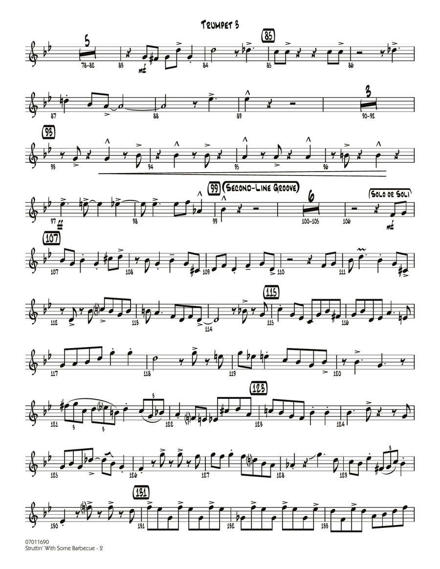 Struttin' with Some Barbecue - Trumpet 3 Jazz Ensemble scores gallery preview page 2