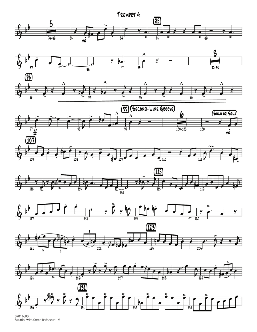 Struttin' with Some Barbecue - Trumpet 4 Jazz Ensemble scores gallery preview page 2