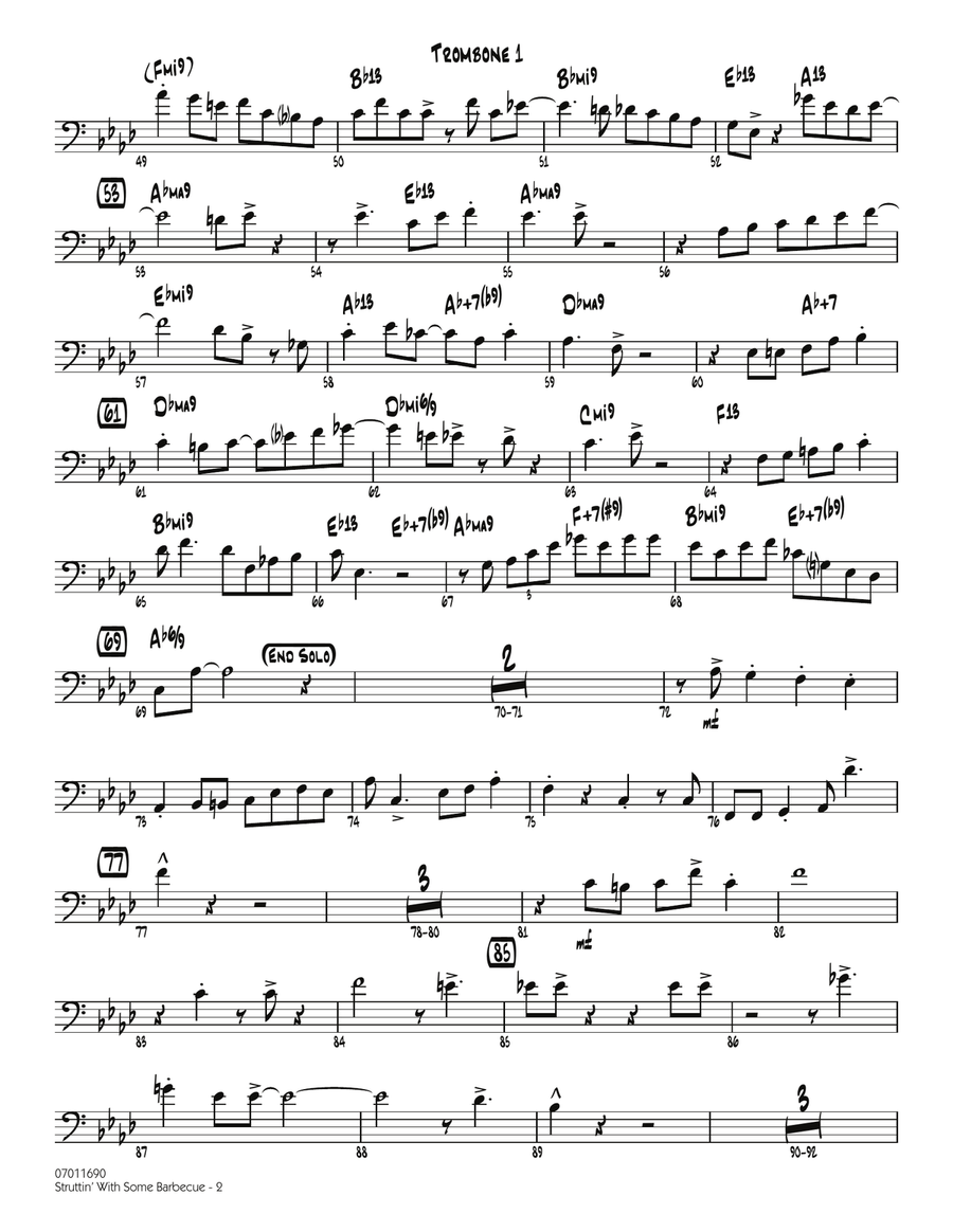 Struttin' with Some Barbecue - Trombone 1 Jazz Ensemble scores gallery preview page 2