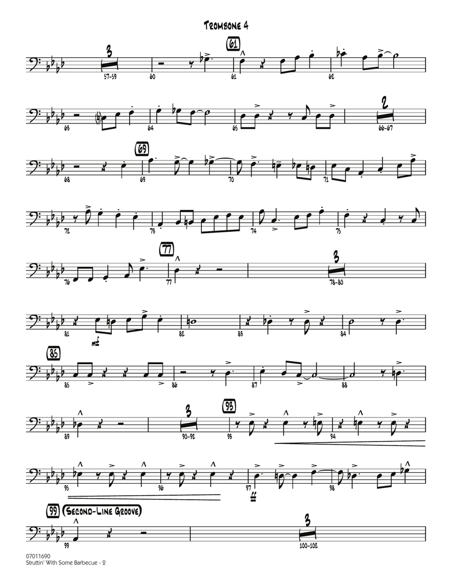 Struttin' with Some Barbecue - Trombone 4 Jazz Ensemble scores gallery preview page 2