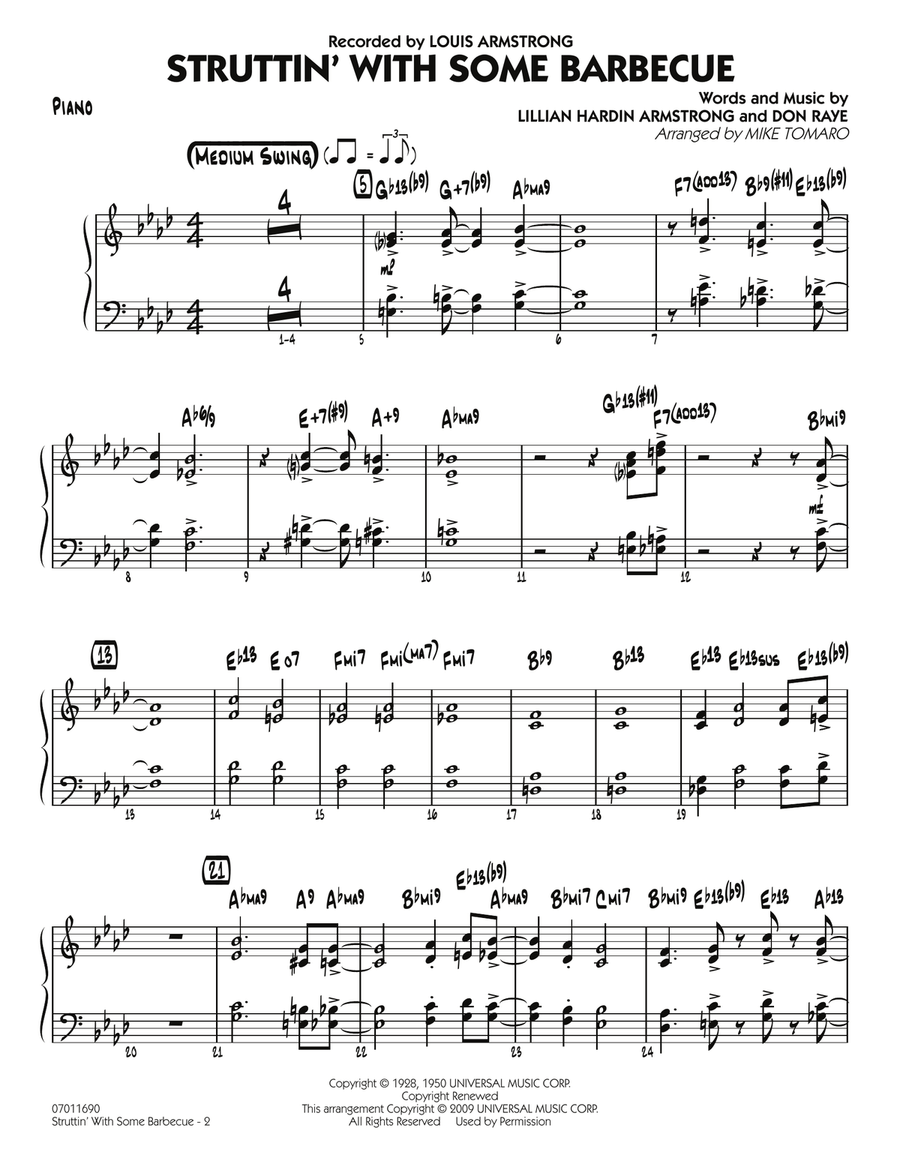 Struttin' with Some Barbecue - Piano Jazz Ensemble scores gallery preview page 2