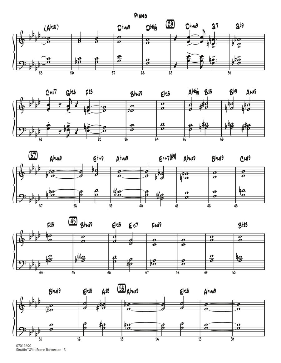 Struttin' with Some Barbecue - Piano Jazz Ensemble scores gallery preview page 3